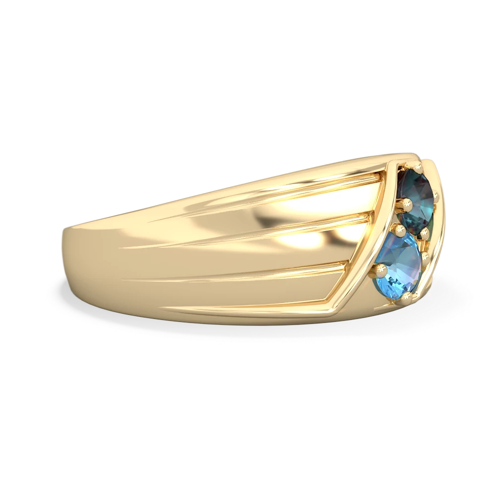 Alexandrite Men's Streamline 14K Yellow Gold ring R0460