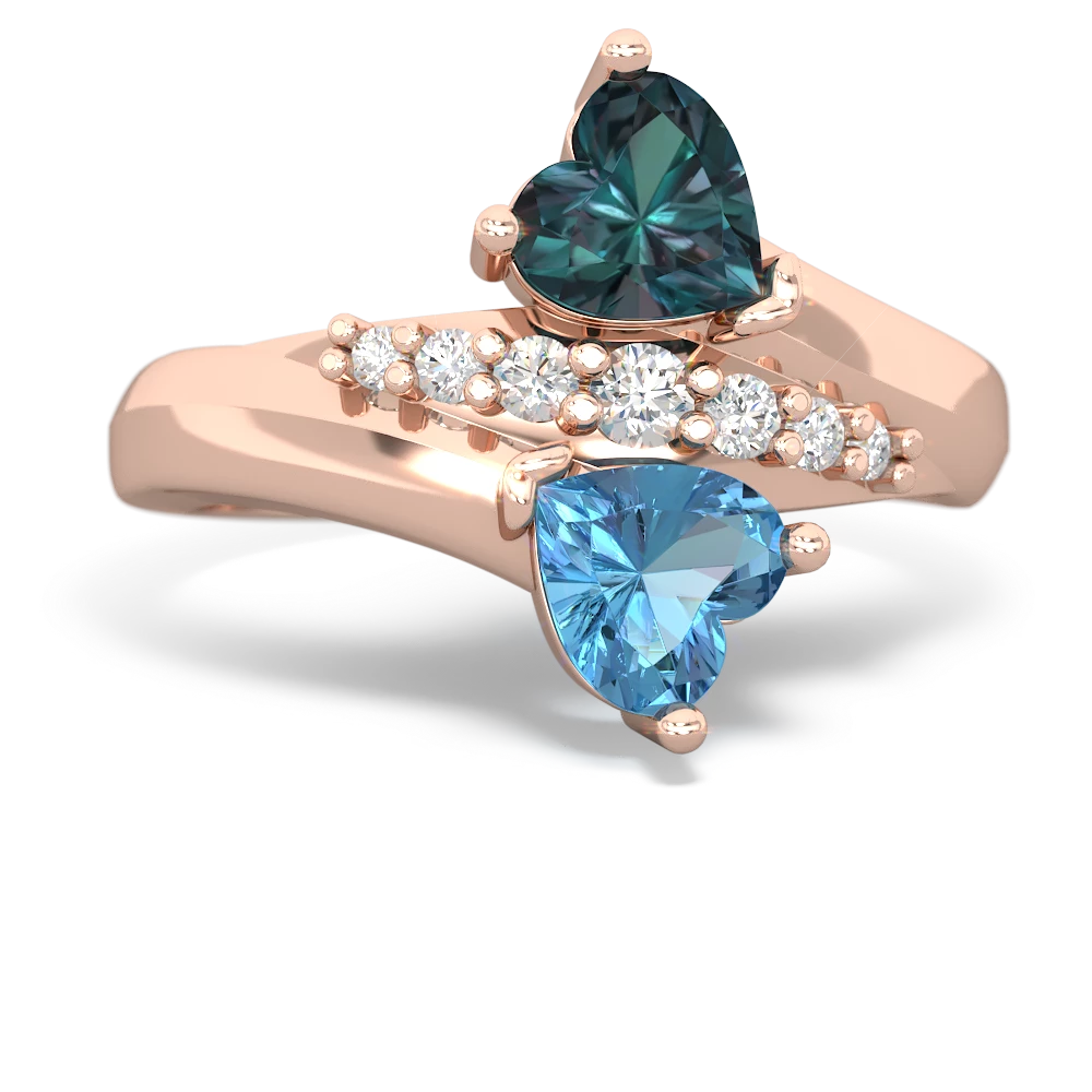 Alexandrite Heart To Heart 14K Rose Gold ring R2064