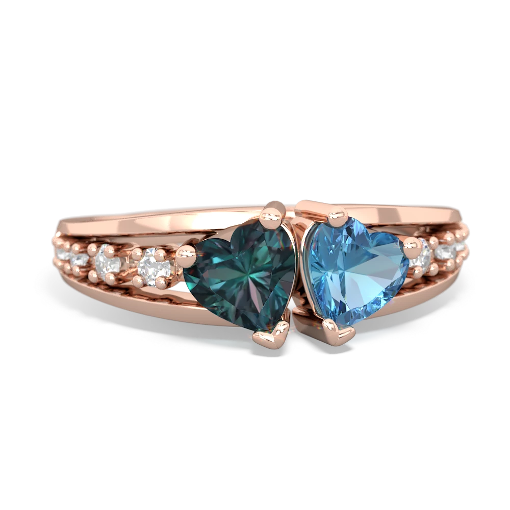 Alexandrite Heart To Heart 14K Rose Gold ring R3342