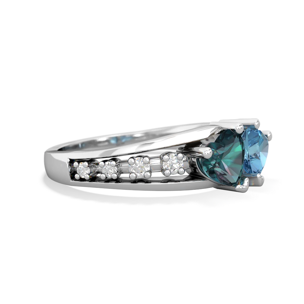 Alexandrite Heart To Heart 14K White Gold ring R3342