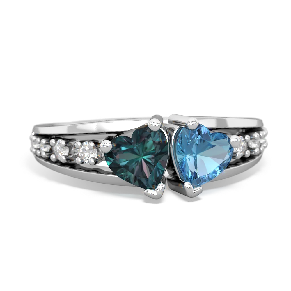 Alexandrite Heart To Heart 14K White Gold ring R3342