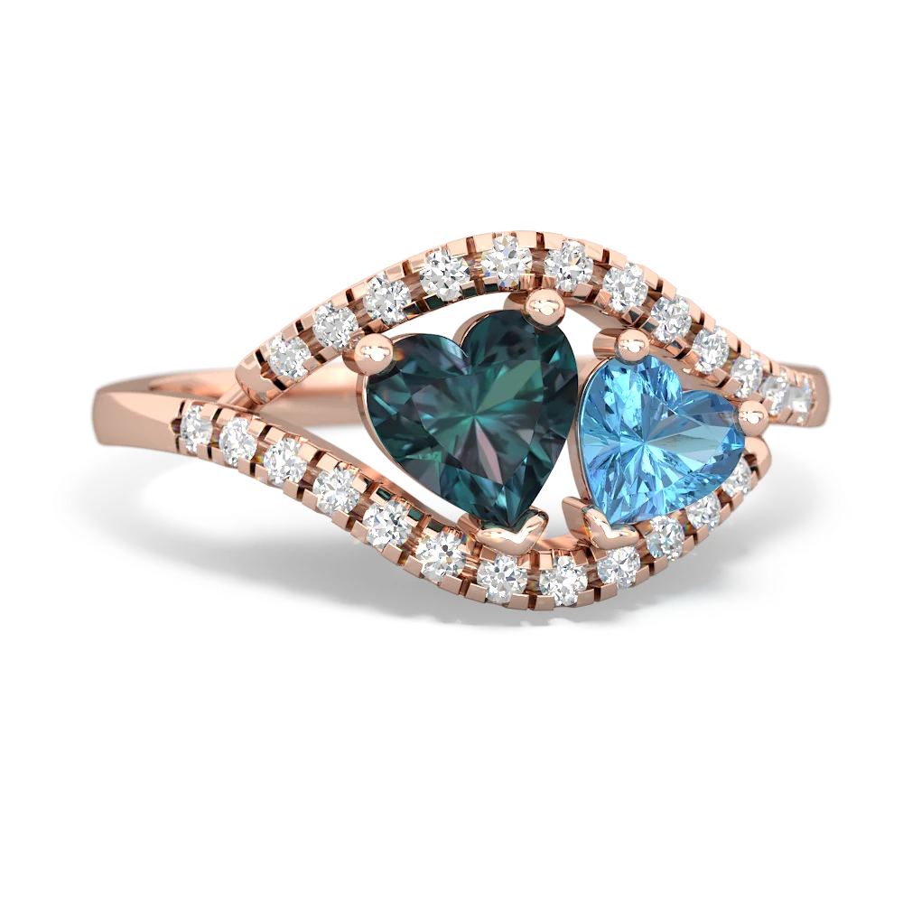 Alexandrite Mother And Child 14K Rose Gold ring R3010