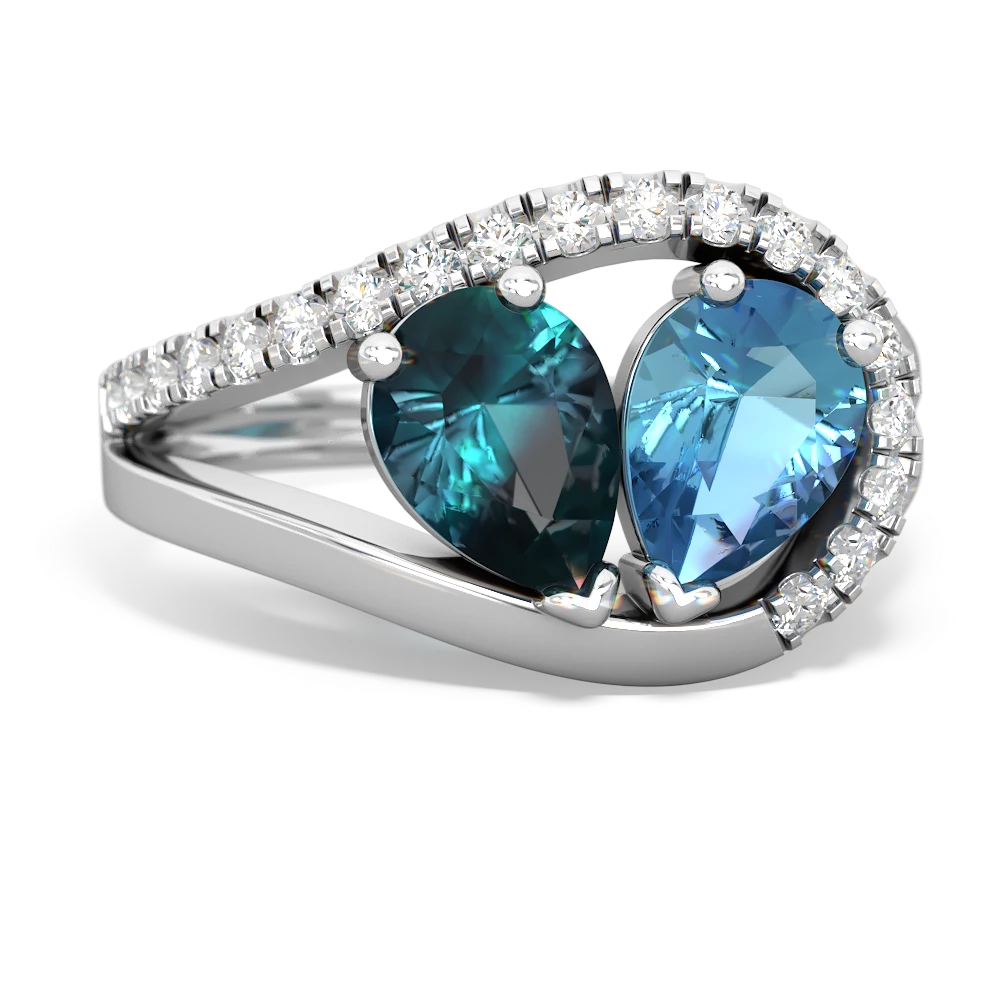 Alexandrite Nestled Heart Keepsake 14K White Gold ring R5650