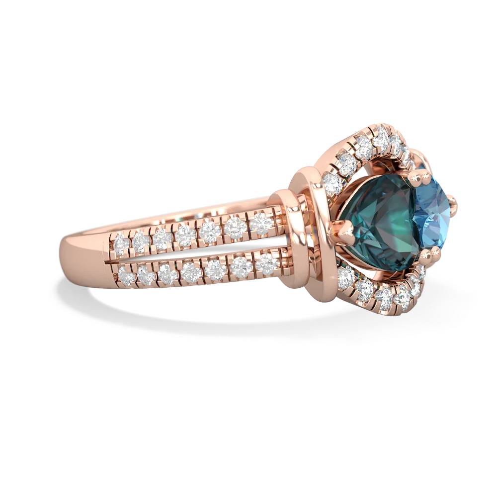 Alexandrite Art-Deco Keepsake 14K Rose Gold ring R5630