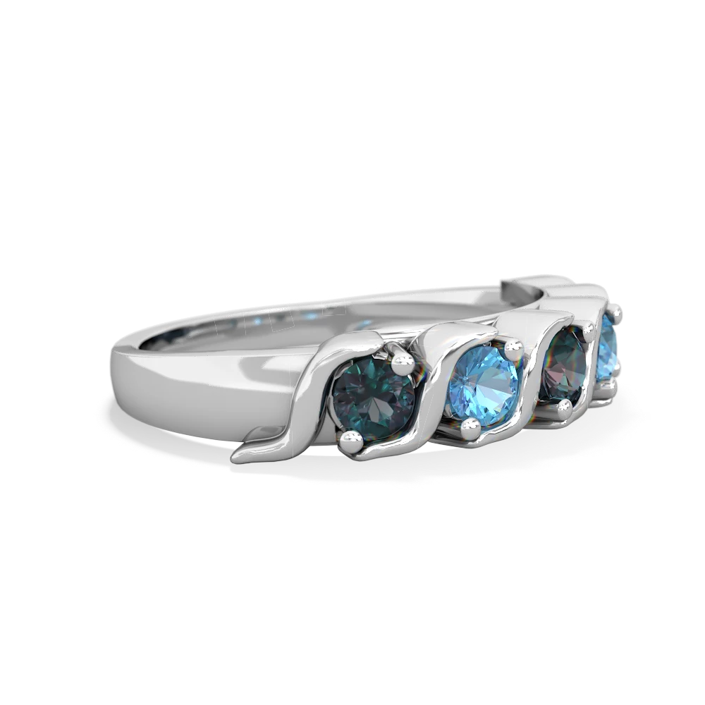 Alexandrite Anniversary Band 14K White Gold ring R2089