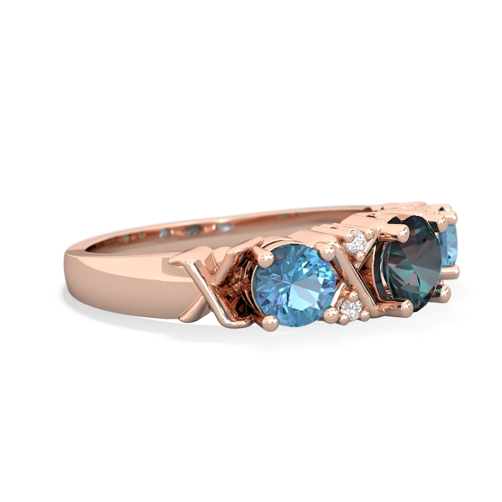 Alexandrite Hugs And Kisses 14K Rose Gold ring R5016