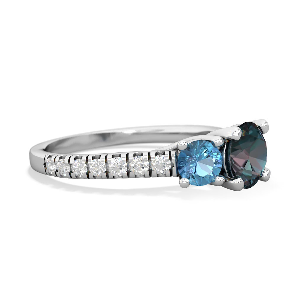 Alexandrite Pave Trellis 14K White Gold ring R5500