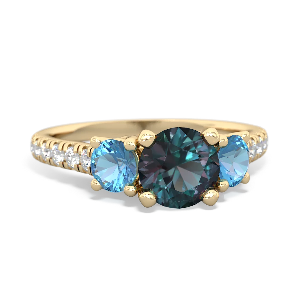 Alexandrite Pave Trellis 14K Yellow Gold ring R5500