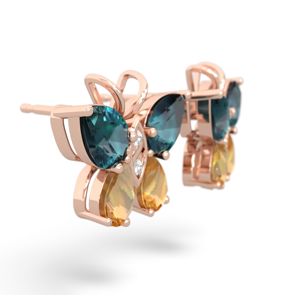 Alexandrite Butterfly 14K Rose Gold earrings E2215