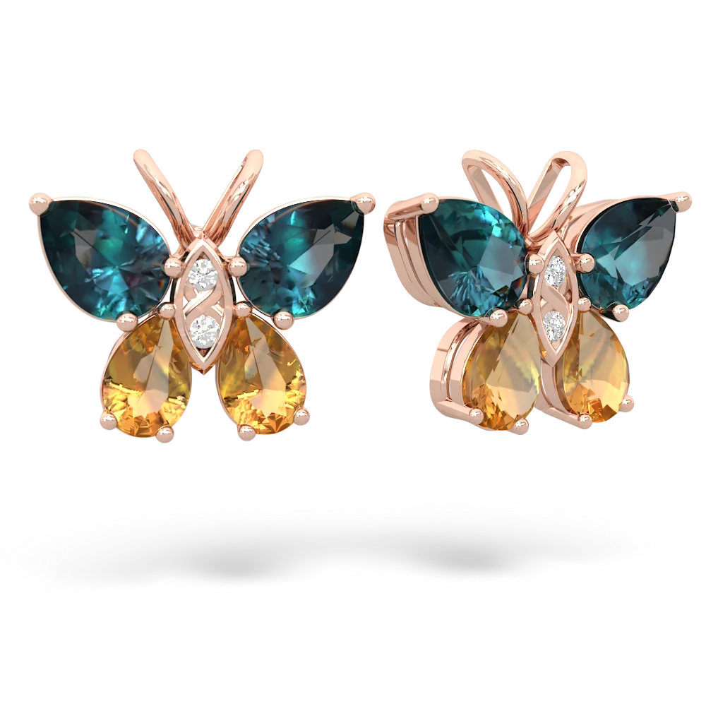 Alexandrite Butterfly 14K Rose Gold earrings E2215