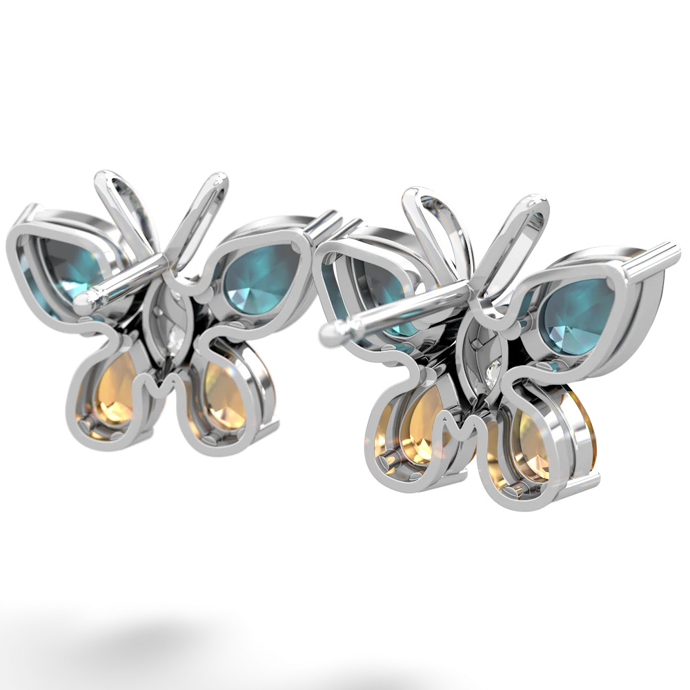 Alexandrite Butterfly 14K White Gold earrings E2215