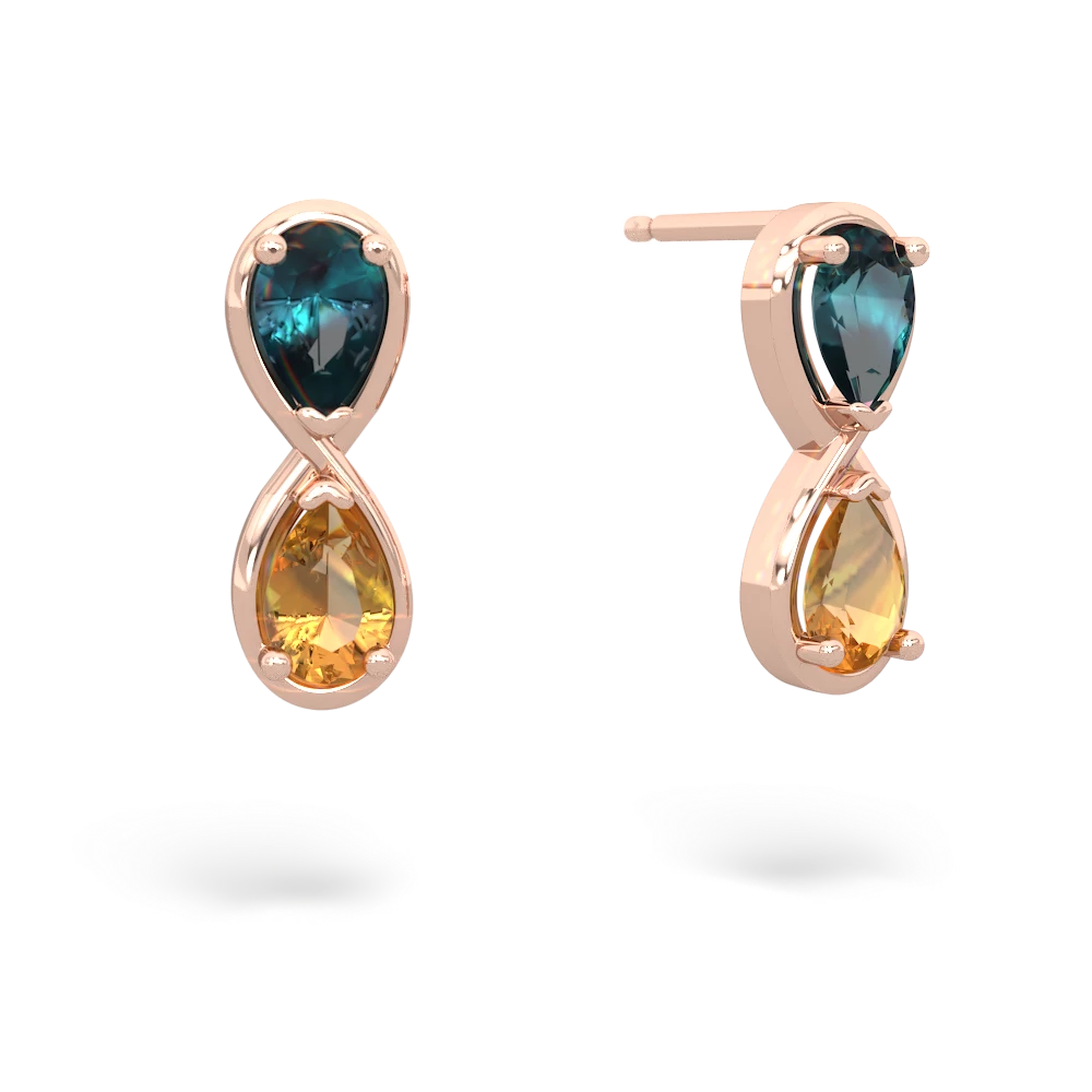 Alexandrite Infinity 14K Rose Gold earrings E5050