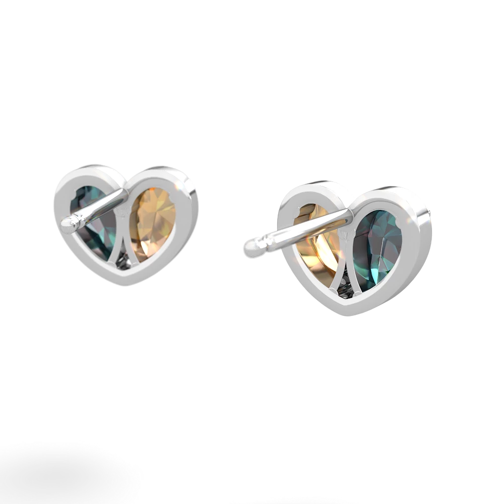 Alexandrite 'Our Heart' 14K White Gold earrings E5072