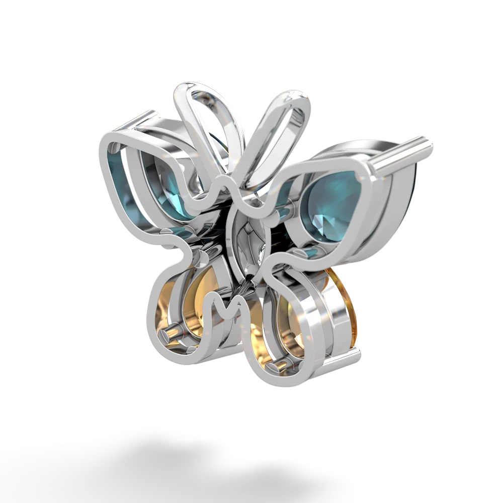 Alexandrite Butterfly 14K White Gold pendant P2215