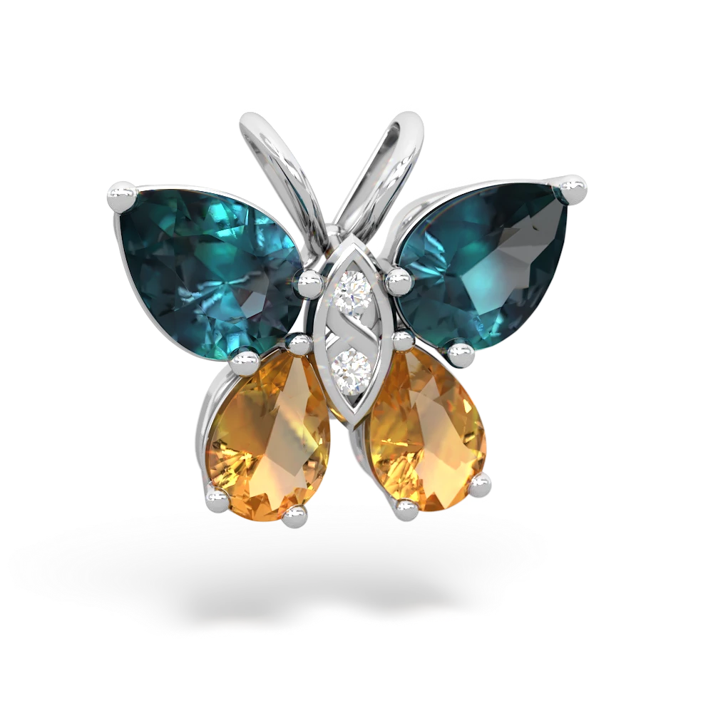 Alexandrite Butterfly 14K White Gold pendant P2215