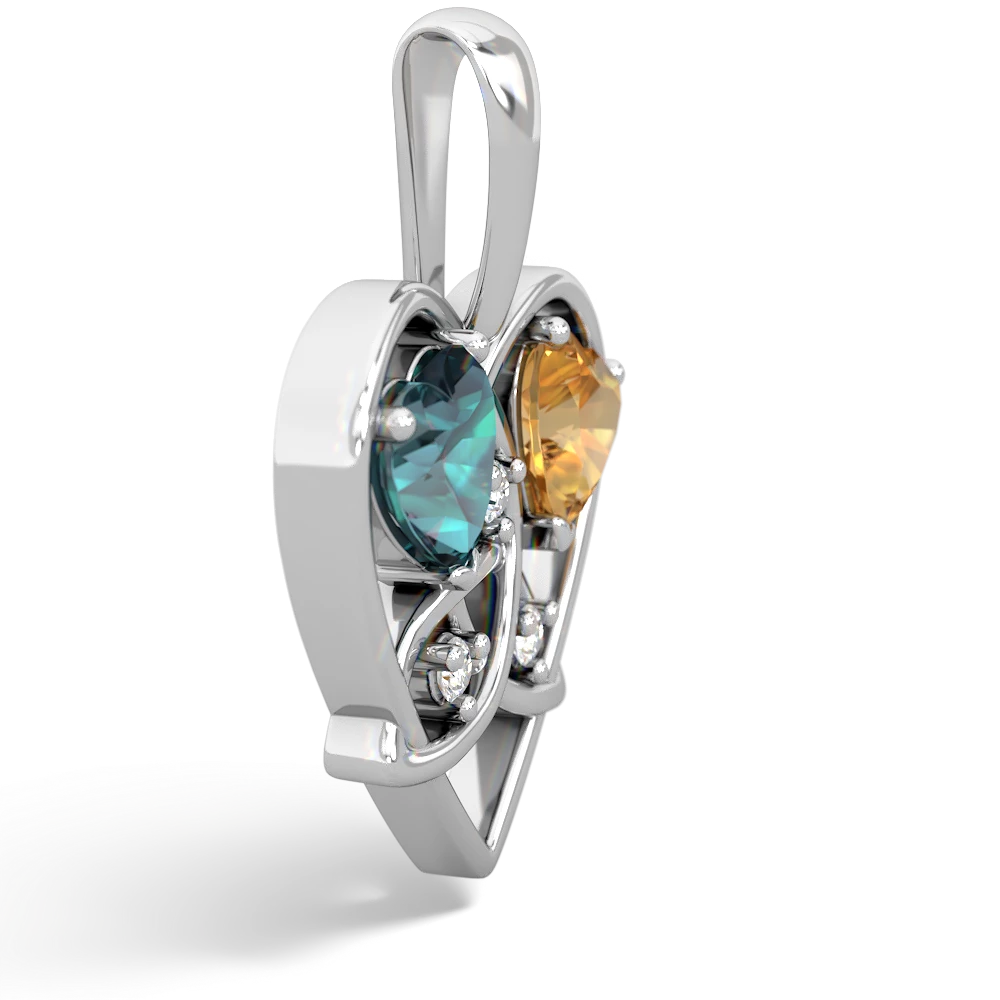 Alexandrite Celtic Trinity Heart 14K White Gold pendant P5331