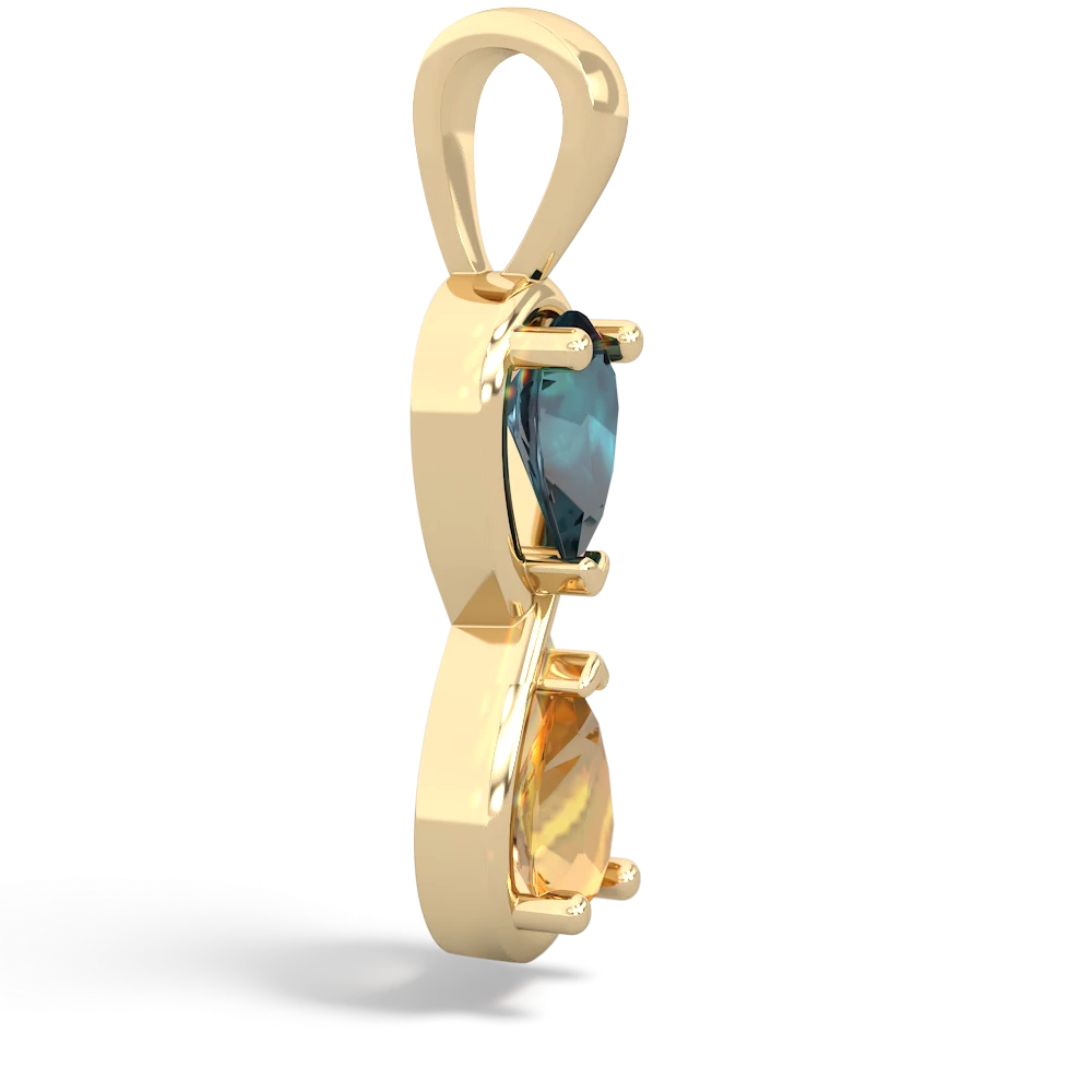 Alexandrite Infinity 14K Yellow Gold pendant P5050