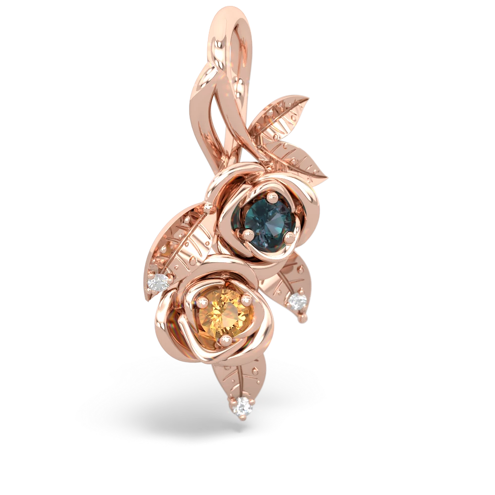 Alexandrite Rose Vine 14K Rose Gold pendant P5680