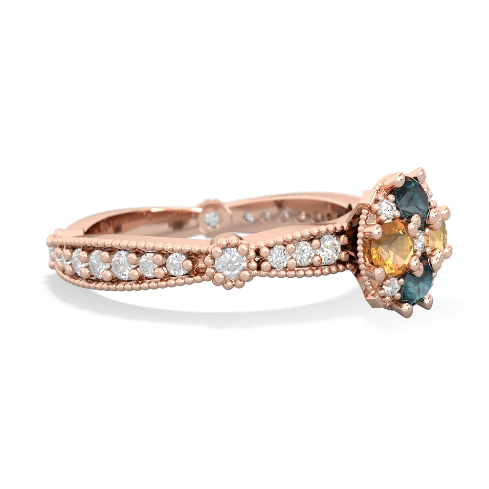 Alexandrite Sparkling Tiara Cluster 14K Rose Gold ring R26293RD