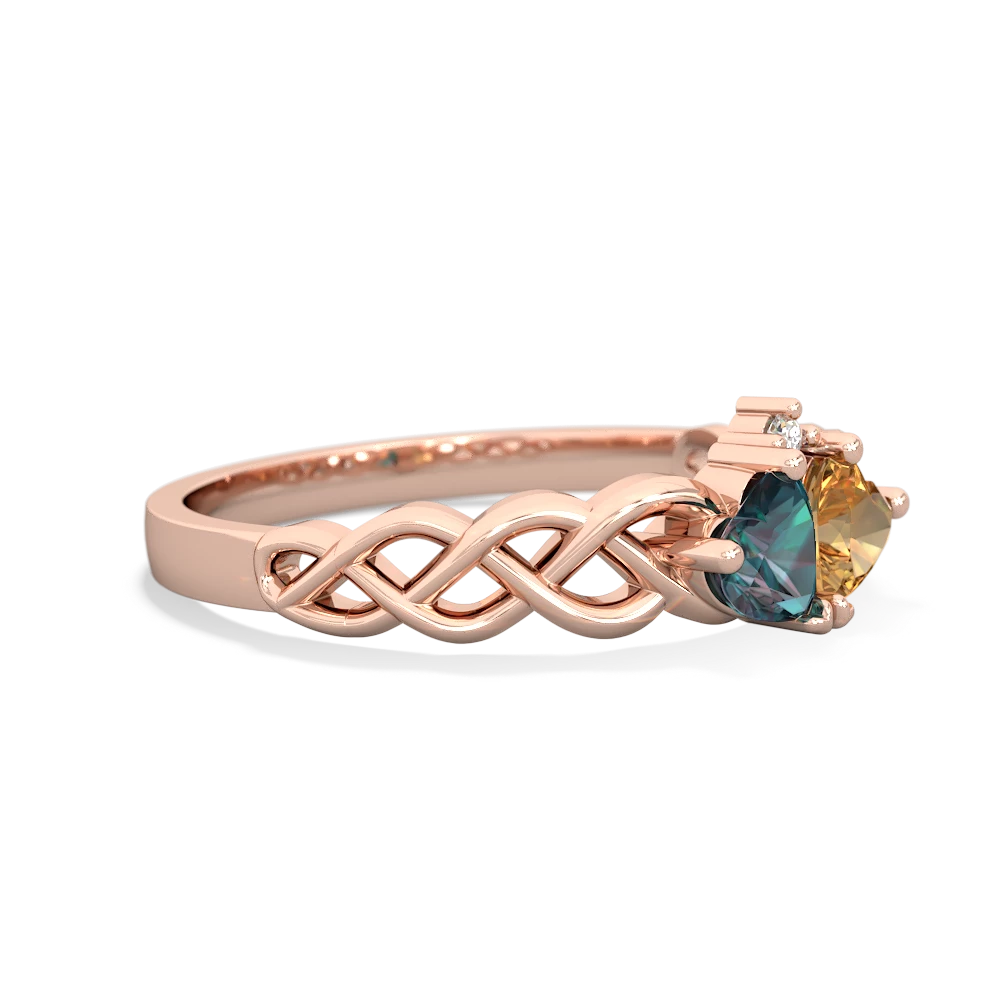 Alexandrite Heart To Heart Braid 14K Rose Gold ring R5870