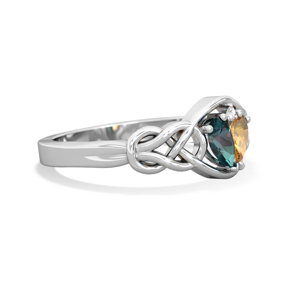 Alexandrite Celtic Love Knot 14K White Gold ring R5420