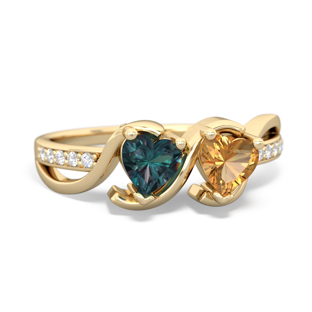 Alexandrite Side By Side 14K Yellow Gold ring R3090