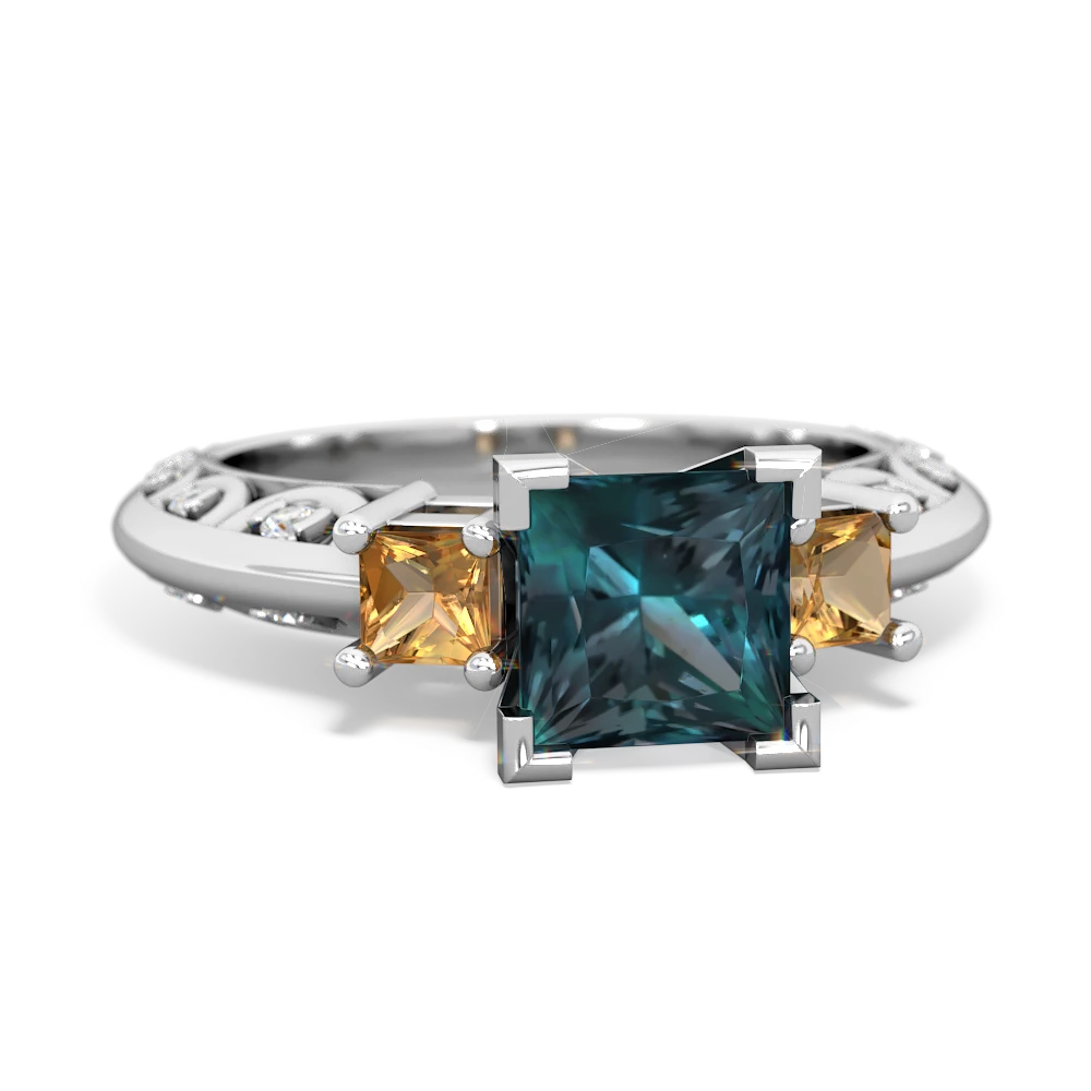 Alexandrite Eternal Embrace Engagement 14K White Gold ring C2001