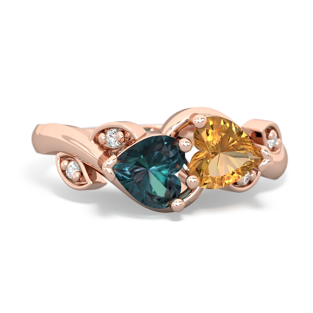 Alexandrite Floral Elegance 14K Rose Gold ring R5790