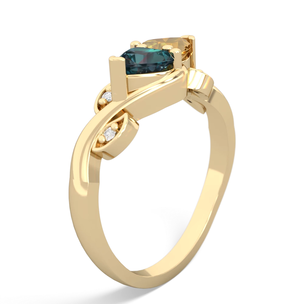 Alexandrite Floral Elegance 14K Yellow Gold ring R5790