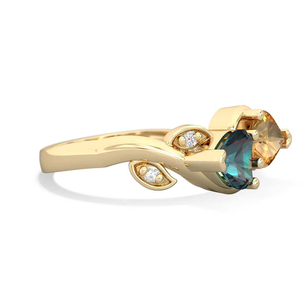 Alexandrite Floral Elegance 14K Yellow Gold ring R5790