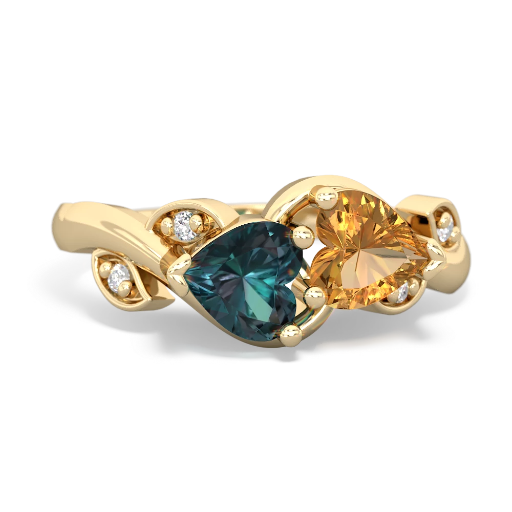 Alexandrite Floral Elegance 14K Yellow Gold ring R5790