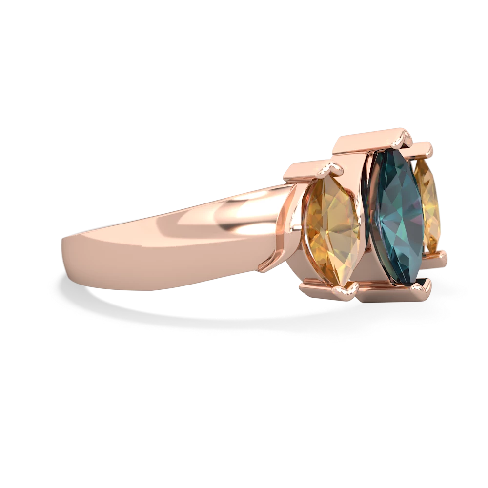 Alexandrite Three Peeks 14K Rose Gold ring R2433