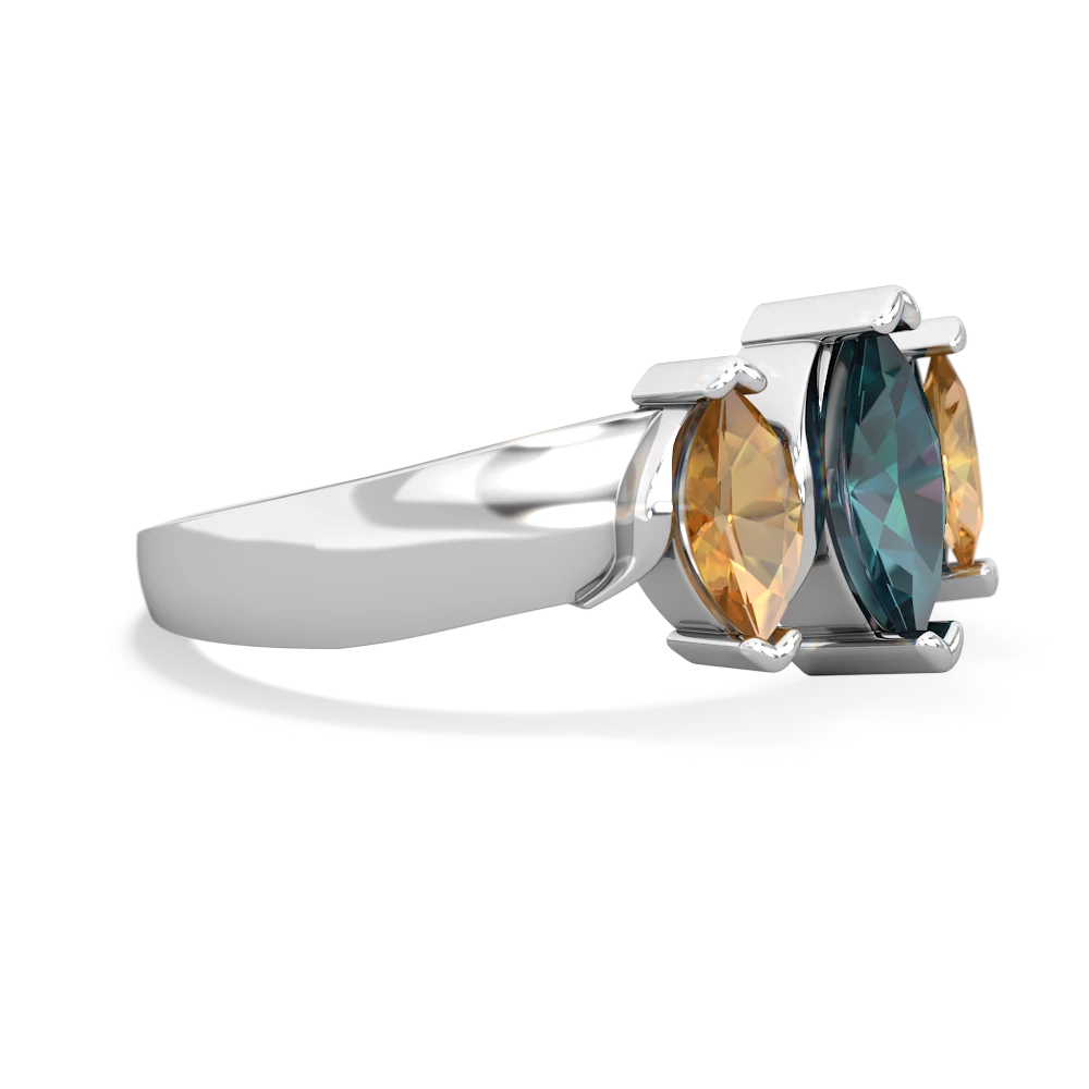 Alexandrite Three Peeks 14K White Gold ring R2433