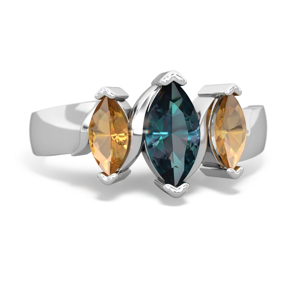 Alexandrite Three Peeks 14K White Gold ring R2433