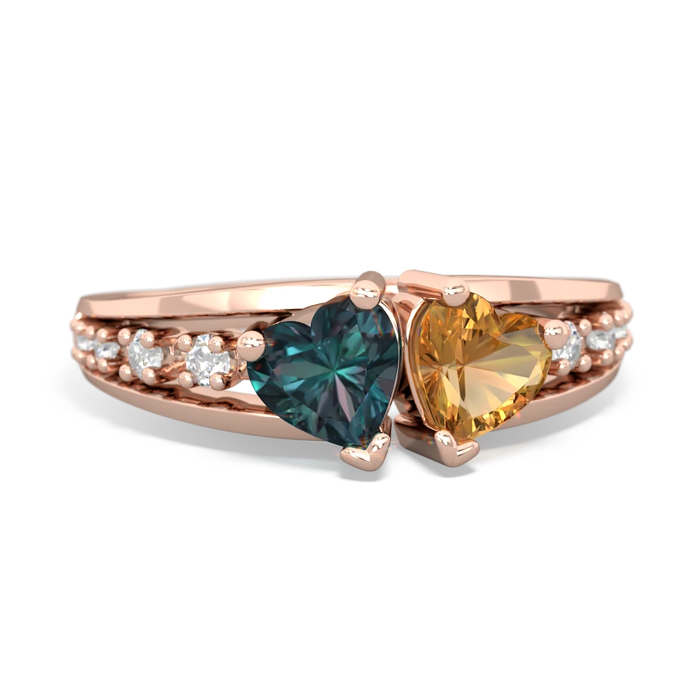 Alexandrite Heart To Heart 14K Rose Gold ring R3342