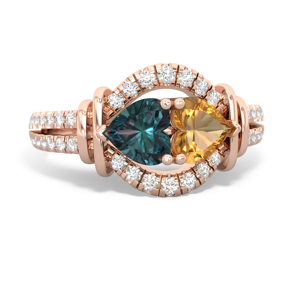 Alexandrite Art-Deco Keepsake 14K Rose Gold ring R5630