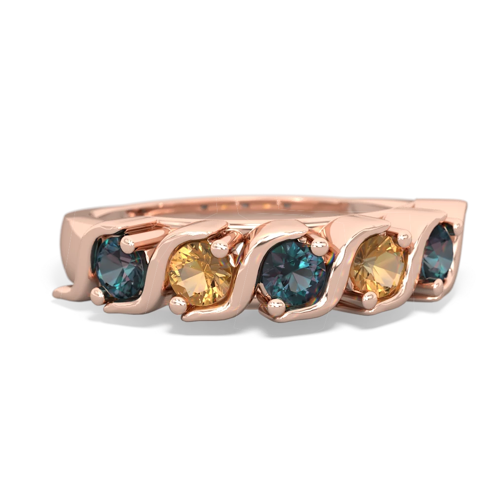 Alexandrite Anniversary Band 14K Rose Gold ring R2089