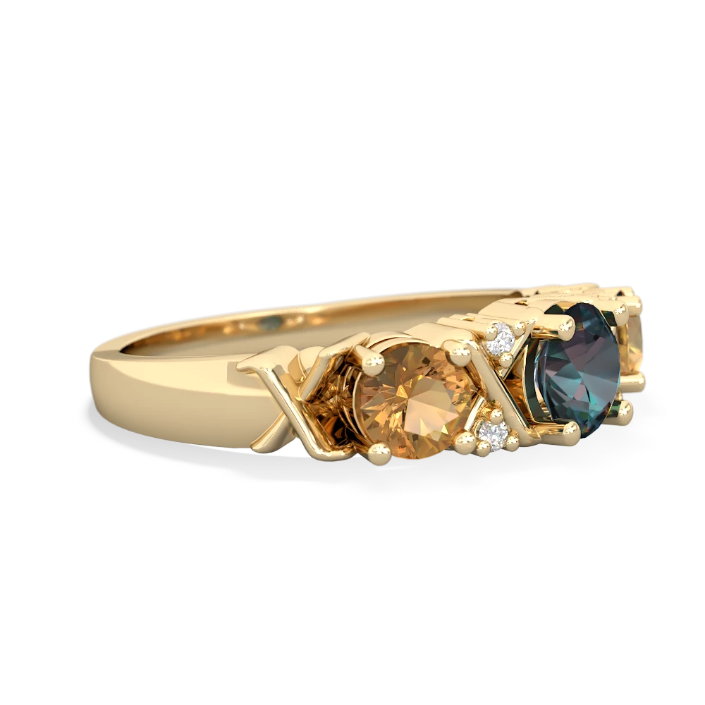 Alexandrite Hugs And Kisses 14K Yellow Gold ring R5016