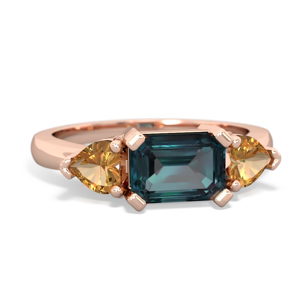 Alexandrite Three Stone 14K Rose Gold ring R5235