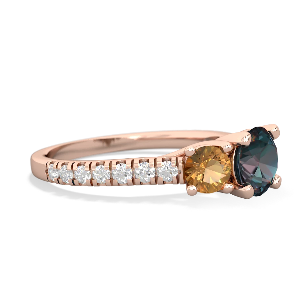 Alexandrite Pave Trellis 14K Rose Gold ring R5500