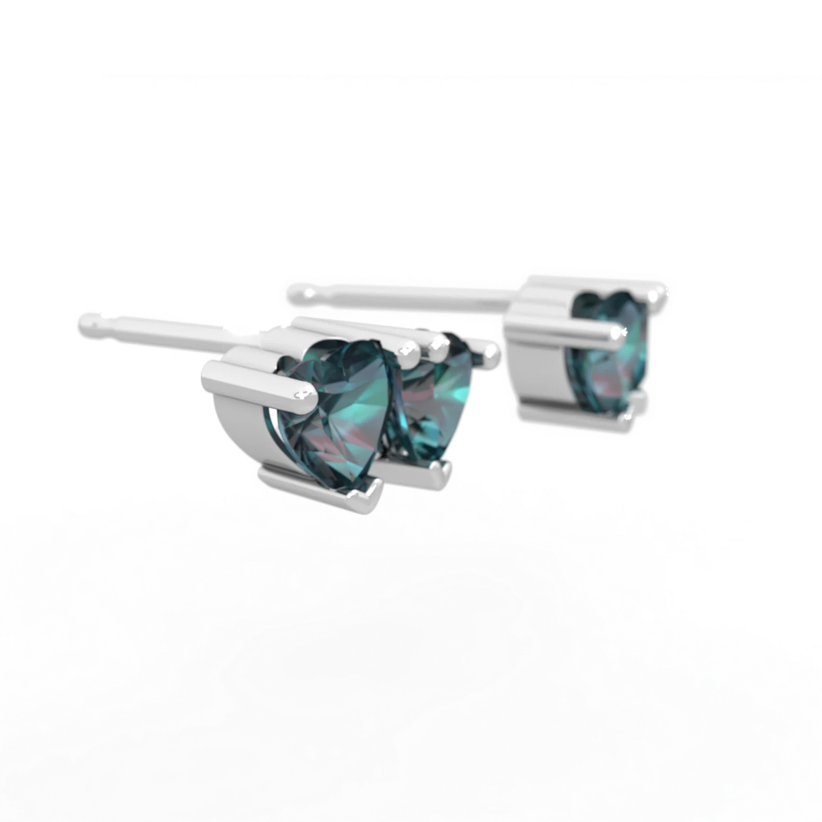 Alexandrite Sweethearts 14K White Gold earrings E5260