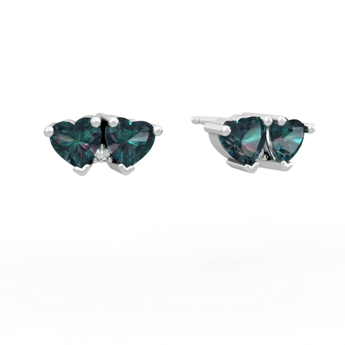 Alexandrite Sweethearts 14K White Gold earrings E5260