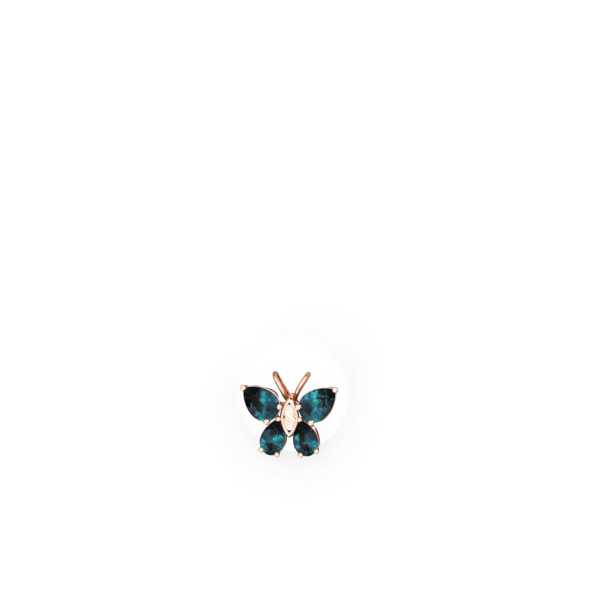 Alexandrite Butterfly 14K Rose Gold earrings E2215