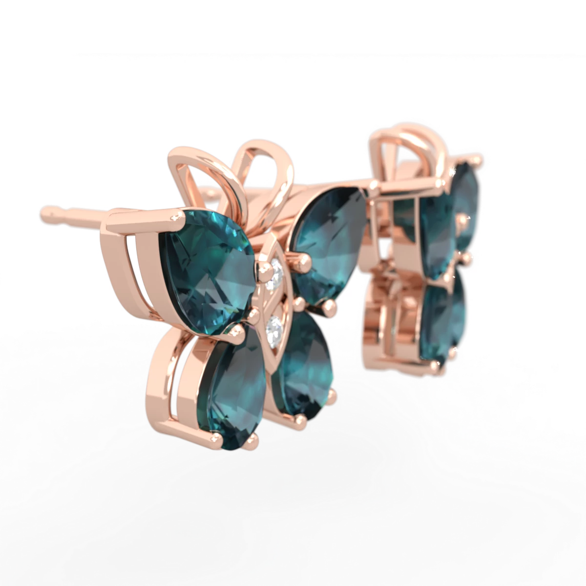 Alexandrite Butterfly 14K Rose Gold earrings E2215