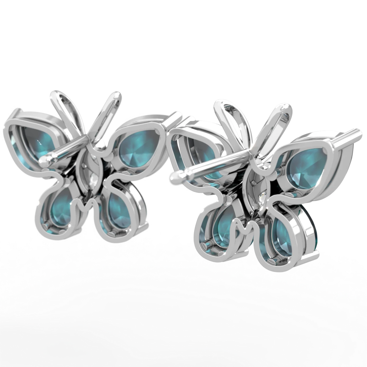 Alexandrite Butterfly 14K White Gold earrings E2215