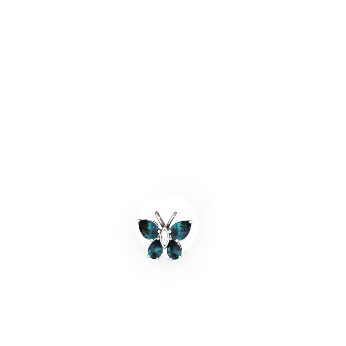 Alexandrite Butterfly 14K White Gold earrings E2215