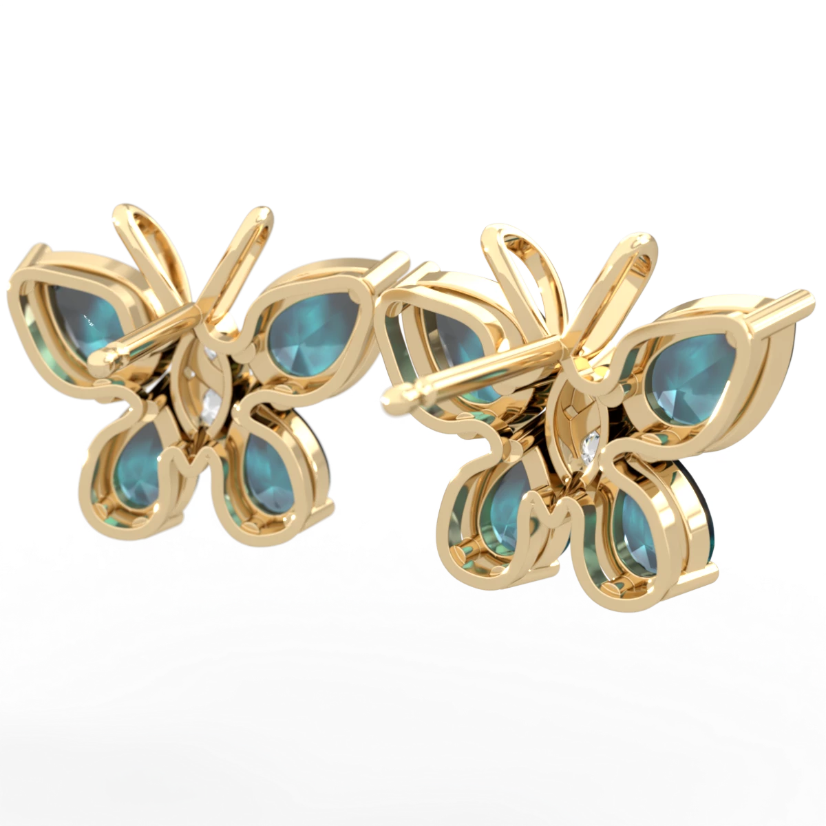 Alexandrite Butterfly 14K Yellow Gold earrings E2215