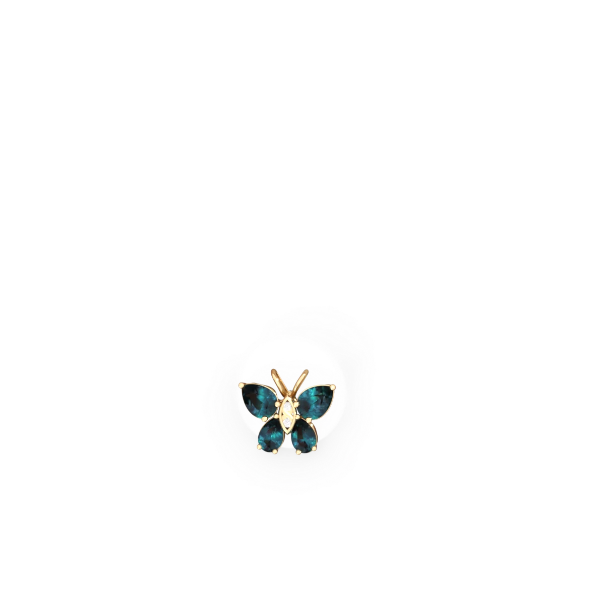 Alexandrite Butterfly 14K Yellow Gold earrings E2215