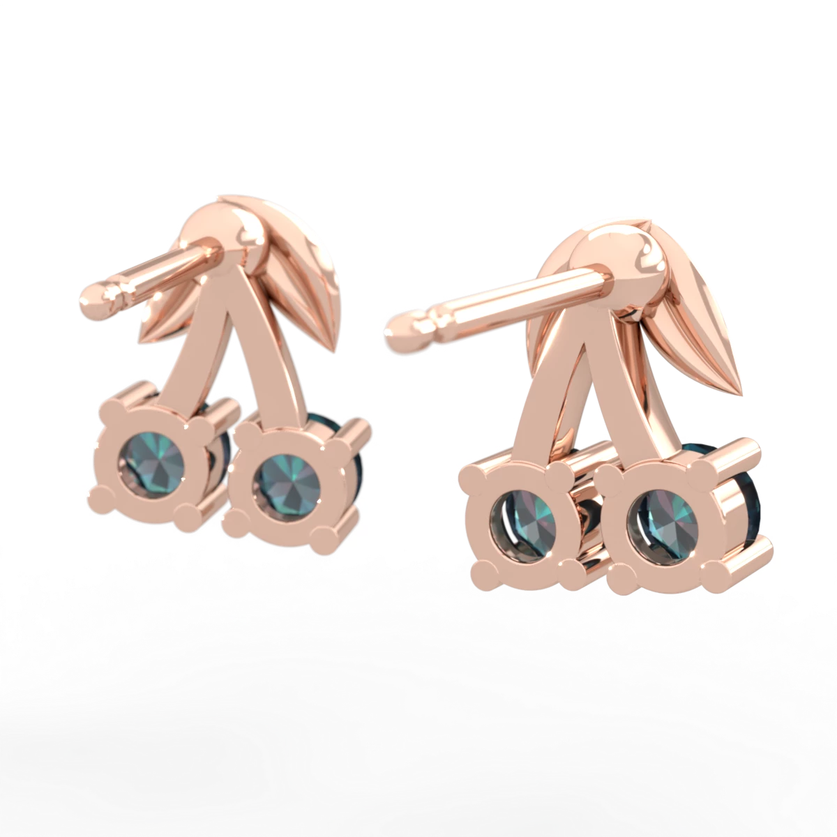 Alexandrite Sweet Cherries 14K Rose Gold earrings E7001