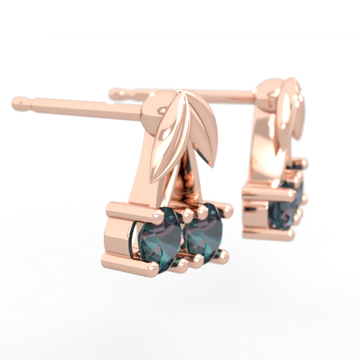 Alexandrite Sweet Cherries 14K Rose Gold earrings E7001